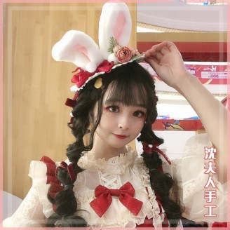Handmade Rabbit Ears Lolita Straw Hat (SL18)